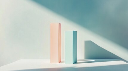 Poster - Minimalist Geometric Shapes with Soft Colors and Shadows