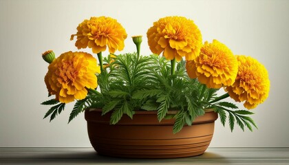 View of Plant with flowers on plain background