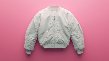 This mockup depicts a blank cropped jacket in 3D