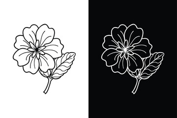 Wall Mural - magnolia flower icon silhouette vector illustration white background.