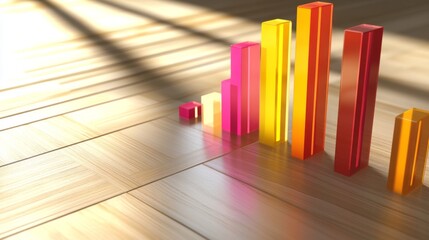 Poster - colorful graphical representation of business growth