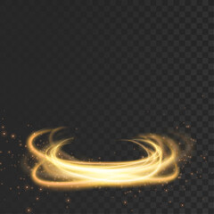 Wall Mural - Radiant orbital magical bright orange soft lines with scattered shimmer. Vector illustration
