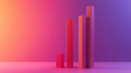 Fototapete - Colorful Bar Graph on Vibrant Background
