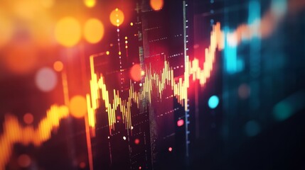 Leinwandbilder - Vibrant Financial Market Data Visualization Concept