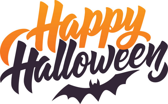 Halloween  typography design on plain white transparent isolated background for card, shirt, hoodie, sweatshirt, apparel, card, tag, mug, icon, poster or badge, Happy Halloween.This is editable file.