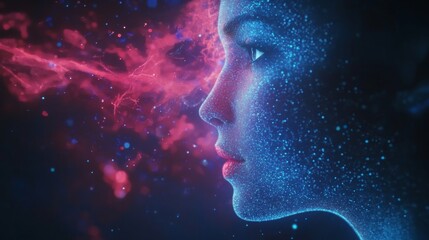 Poster - Abstract Digital Portrait with Colorful Effects