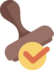 Poster - rubber stamp leaving approved check mark sign on a document, concept of validation