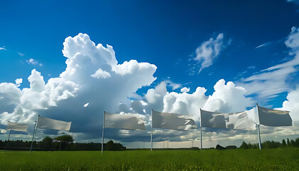 Wall Mural - large clouds form backdrop stunning views sky banners various sizes across daily