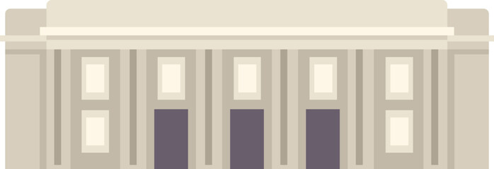 Poster - this vector illustration features a classical building facade with columns, symbolizing government p