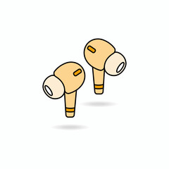 Poster - Wireless headphones vector. Icon of stylish headphones. Colored headphones. A headset in a modern style. Fashionable headphones. Vacuum headphones with cushions vector.