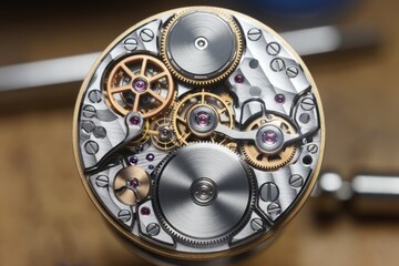 Aufkleber - Intricate clockwork mechanism showing precision engineering and craftsmanship