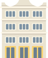 Poster - simple vector icon of an apartment building with shops on the first floor