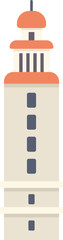 Poster - tall lighthouse tower standing on the coast and guiding ships with its bright light