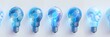 © artemstepanov - Blue light bulbs, lamp icon set, lightbulbs isolated, render style minimal light bulbs, creativity idea