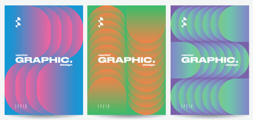 Poster - futuristic cover templates with gradient shapes. eps10 vector.