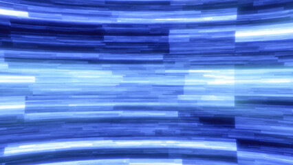 Poster - Abstract blue and white horizontal lines creating a futuristic, digital flow effect
