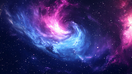 Wall Mural - abstract colorful spiral swirls universe nebula clouds in space, with starry night cosmos galactic s