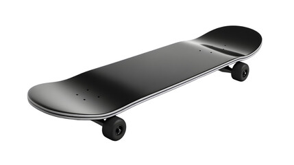 Wall Mural - Black Skateboard on White Background,