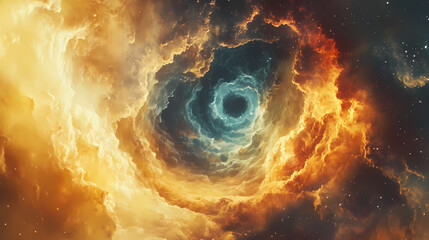 Wall Mural - cosmic nebula swirl with vibrant energy: mesmerizing galactic clouds and stellar formations in the v