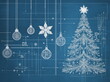 © PetrovMedia - Christmas tree blueprint on blue background