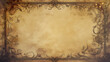 © ImagePulse - Ornate vintage parchment with intricate floral frame and sepia tones