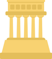 Poster - golden parthenon icon in flat style standing on platform representing greek culture and history