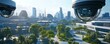 ©  Shahr Bano - Advanced AI-powered surveillance cameras overlooking a futuristic tech park
