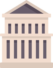 Poster - architectural illustration showcasing a classical building facade with columns and a triangular roof