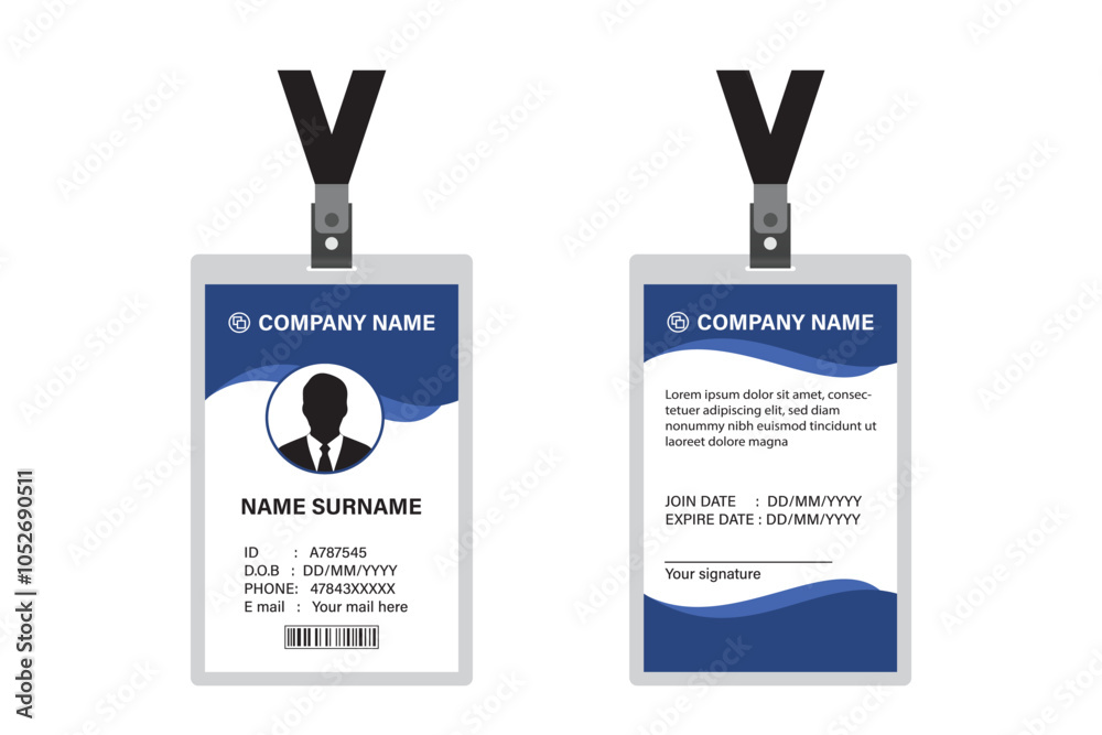 ID Card Design Template. School ID card. Clean and Modern Employee ID ...