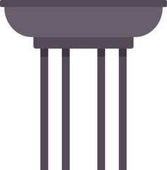Poster - antique column standing, supporting a stone pedestal in flat design style