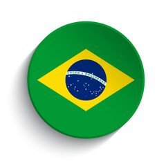 Wall Mural - Brazil flag button