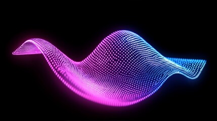 Aufkleber -  Abstract wave of glowing blue and pink dots, symbolizing motion, digital technology, and the dynamic flow of data in a modern aesthetic, Generaitve AI