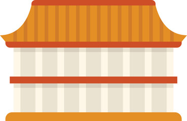 Poster - this vector illustration features an asian temple building, highlighting traditional architectural s