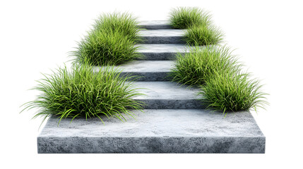 Wall Mural - Concrete Pathway with Grass, isolated on white