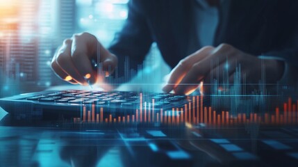 Poster - Professional Hands on Keyboard with Data Visualization