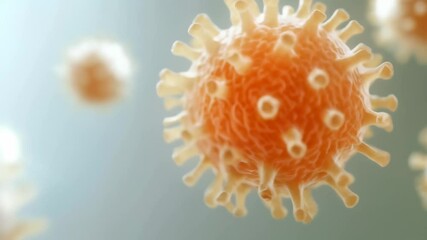 Aufkleber - Monkeypox virus particles are depicted in a microscopic view, showcasing their structure and highlighting the potential health risks associated with the virus