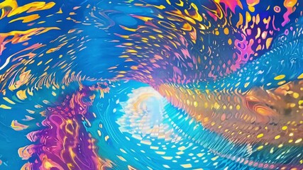 Aufkleber - Colorful and surreal abstract tunnel transforming and morphing. Ideal for projects related to art, creativity, and the imagination