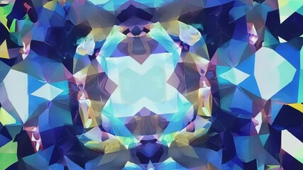 Poster - Vibrant kaleidoscopic patterns forming abstract geometric designs in a surreal sequence, evoking a mesmerizing visual experience