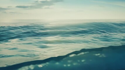Poster - Ocean waves are forming and breaking in a surreal montage of six images. The sun is shining on the water, creating a sense of peace and tranquility