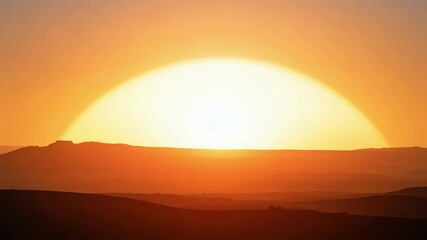 Poster - Surreal sun descends below the horizon, creating a mesmerizing display of light and color. The warm hues of the sunset illuminate the sky