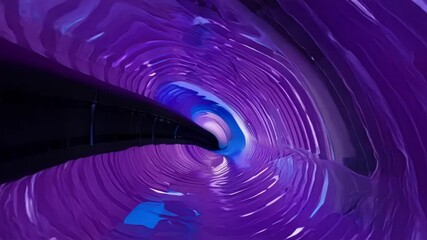 Poster - Abstract tunnel transforming and morphing, with color changing, useful for any project needing a surreal and abstract concept