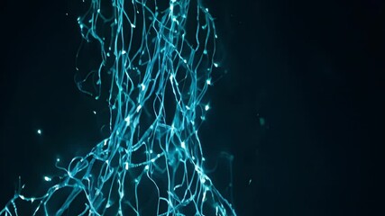 Aufkleber - Abstract glowing blue energy forms emerge against a black background, creating a surreal and artistic animation. Mysterious shapes evoke a sense of wonder and intrigue