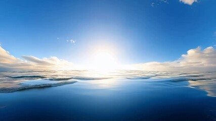 Aufkleber - Surreal montage showcases the sun shining over a calm ocean, gradually transforming into a frozen sea, highlighting the beauty and impact of climate change on the environment