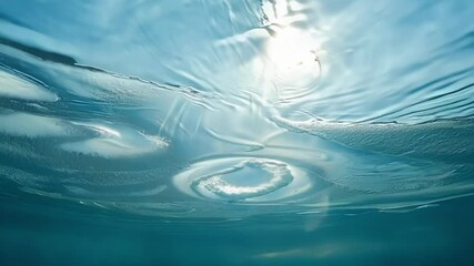 Aufkleber - Light rays refract through the moving water surface, creating mesmerizing and surreal patterns. The interplay of brightness and texture evokes a calming, dreamlike atmosphere