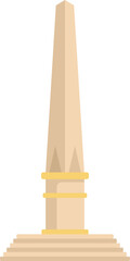Poster - tall obelisk standing on stone steps with golden details, isolated on white background