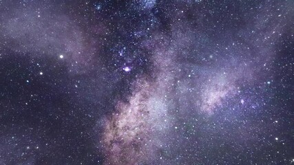 Wall Mural - beautiful stars of the milky way in the sky. traveling through the vastness of the universe. purple 