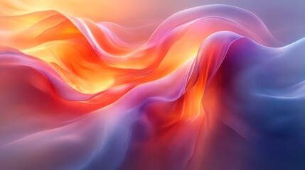 Poster - Geometric shapes morphing and twisting, vibrant colors blending and glowing.