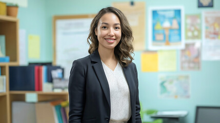 A school female counselor helping students overcome the psychological issues they face in their lives, a school counselor who performs her job professionally.