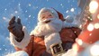 © Cary - claus waving snow hands riot background aliased warm gentle smile video clear sky res stream trading live gifts