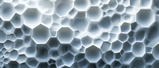 Poster - Intricate closeup of hexagonal line patterns in white with detailed texture and depth